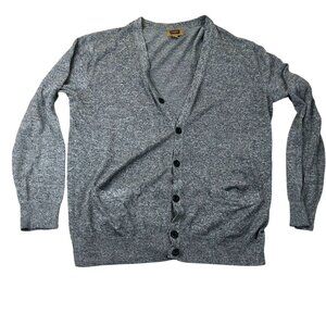 The Foundry Mens Cardigan Sweater Size XLT Heather Gray Button-Up V-Neck Knit